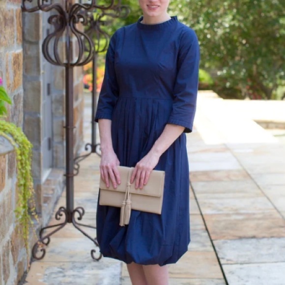 Serendipity Blooms Navy Bubble Hem Dress - Picture 2 of 3